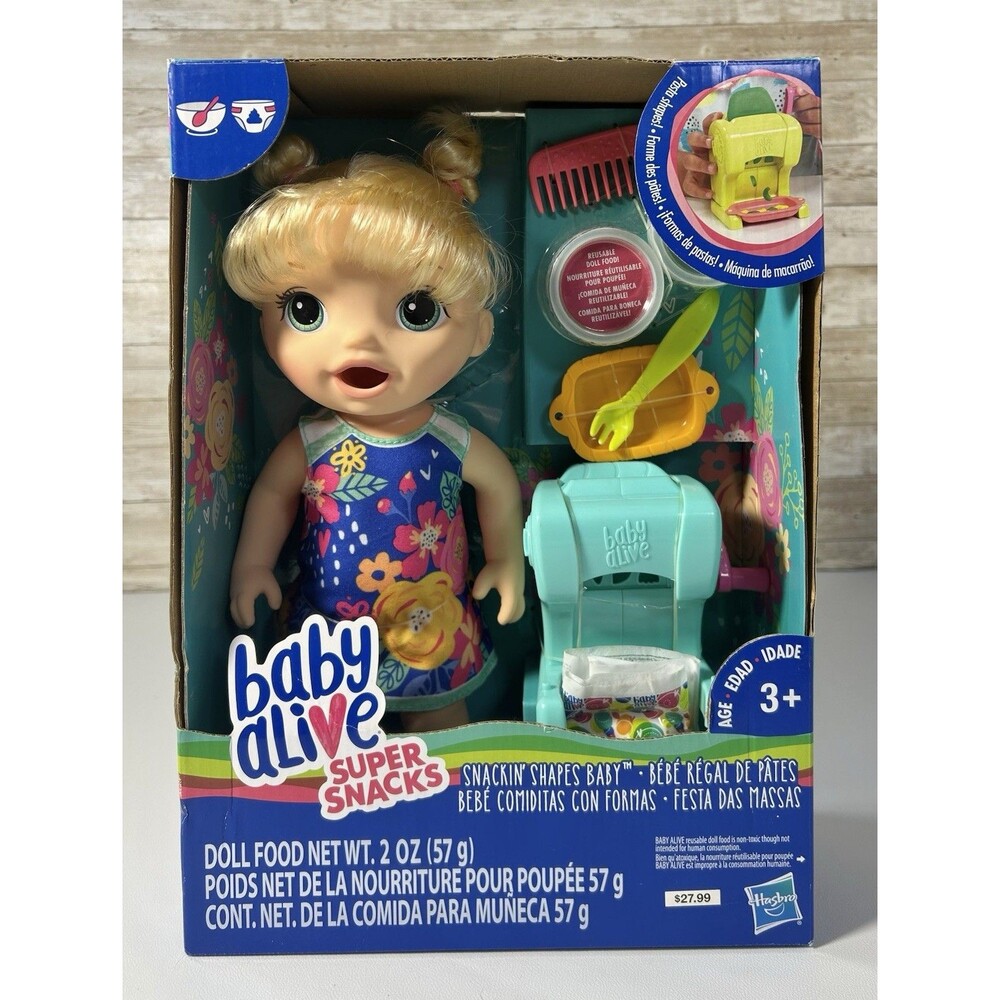 Baby Alive Super Snacks Snackin’ Treats, Blonde Doll 2018, Pasta Maker, Comb